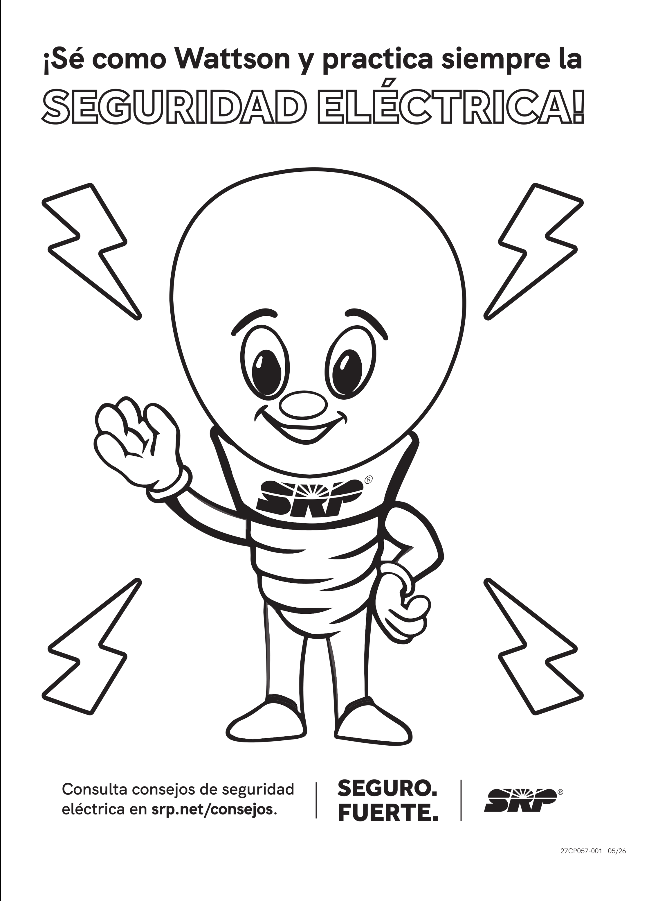  Hoja para colorear sobre seguridad eléctrica