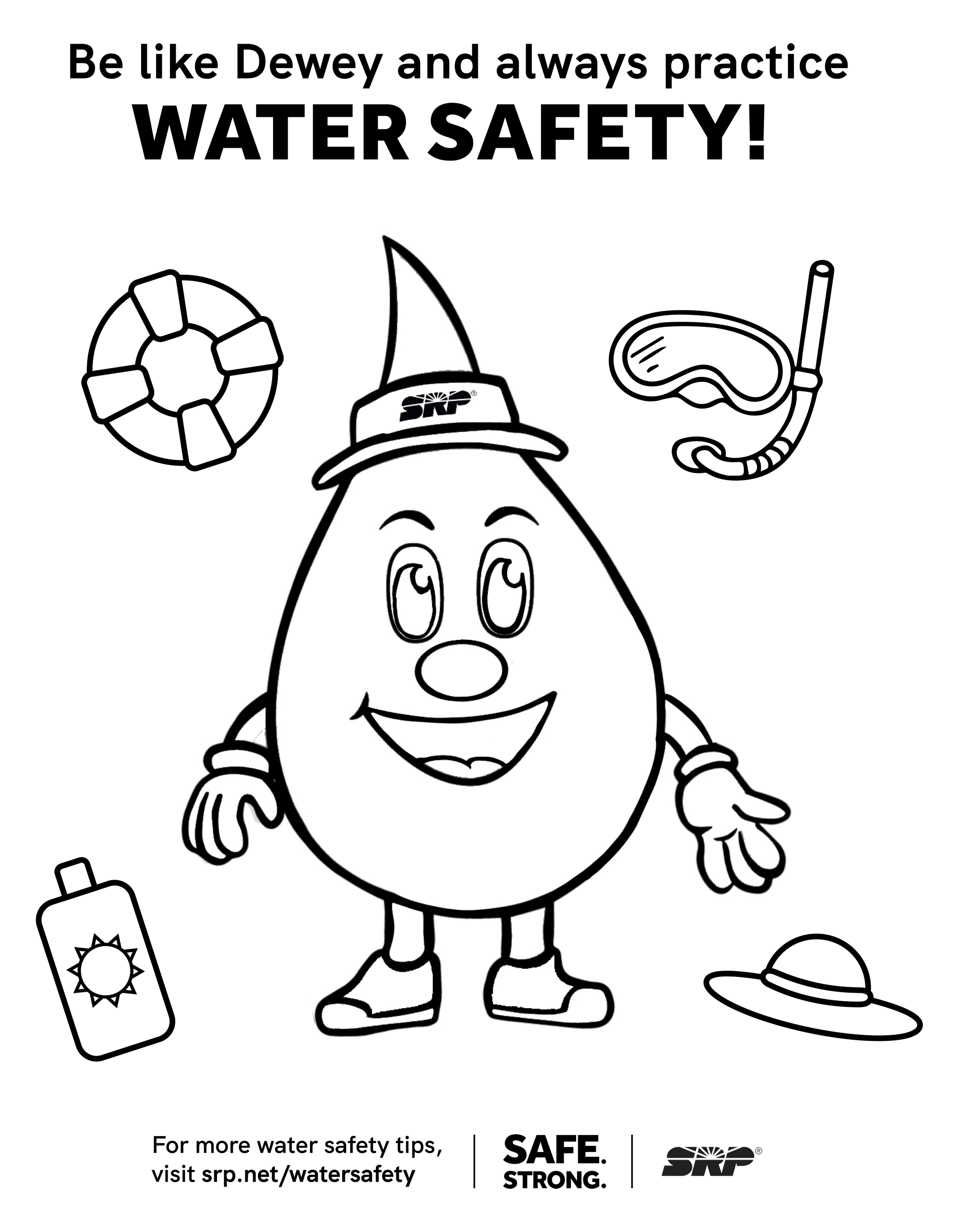 cover of the ABCs of water safety coloring book