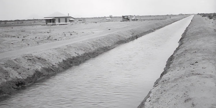 Photo of an early Arizona canal system