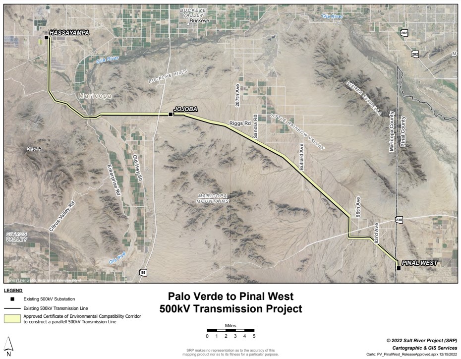 Palo Verde to Pinal West project map